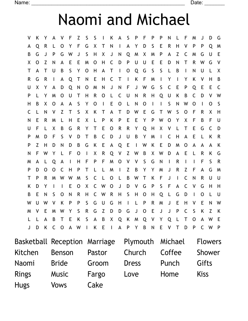 Naomi and Michael Word Search