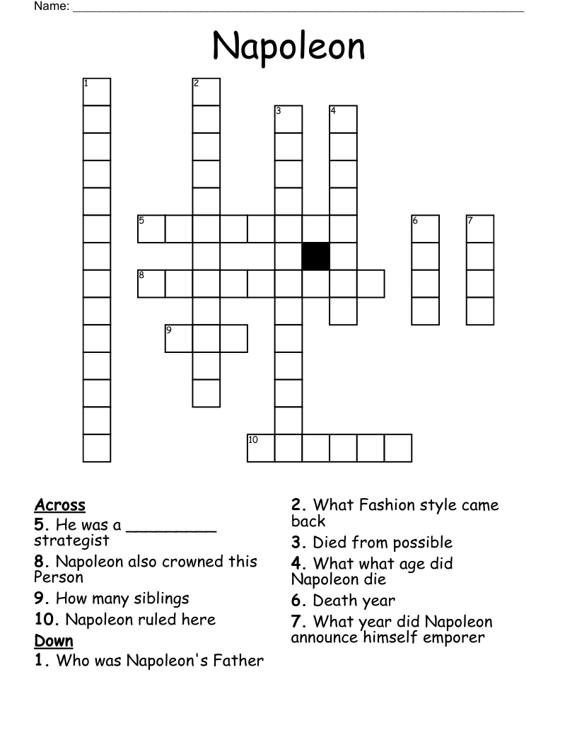 Napoleon Crossword