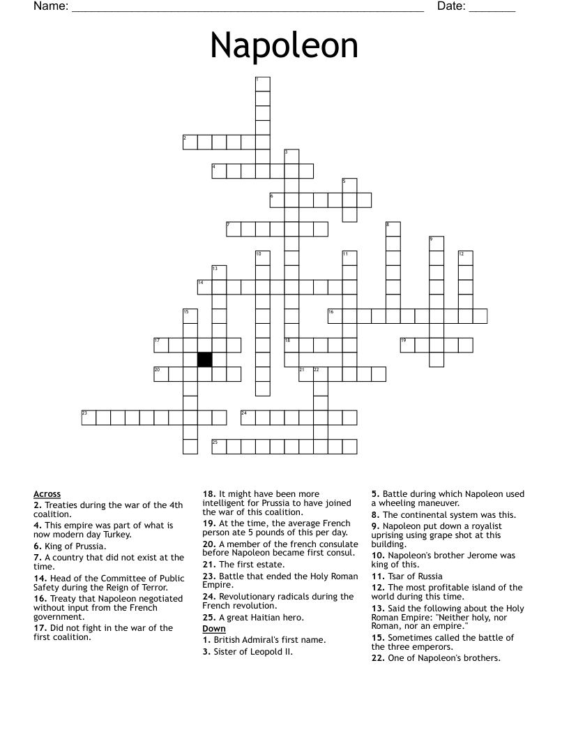 Napoleon Crossword