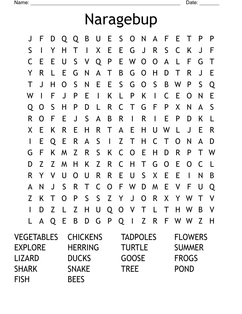 Naragebup Word Search