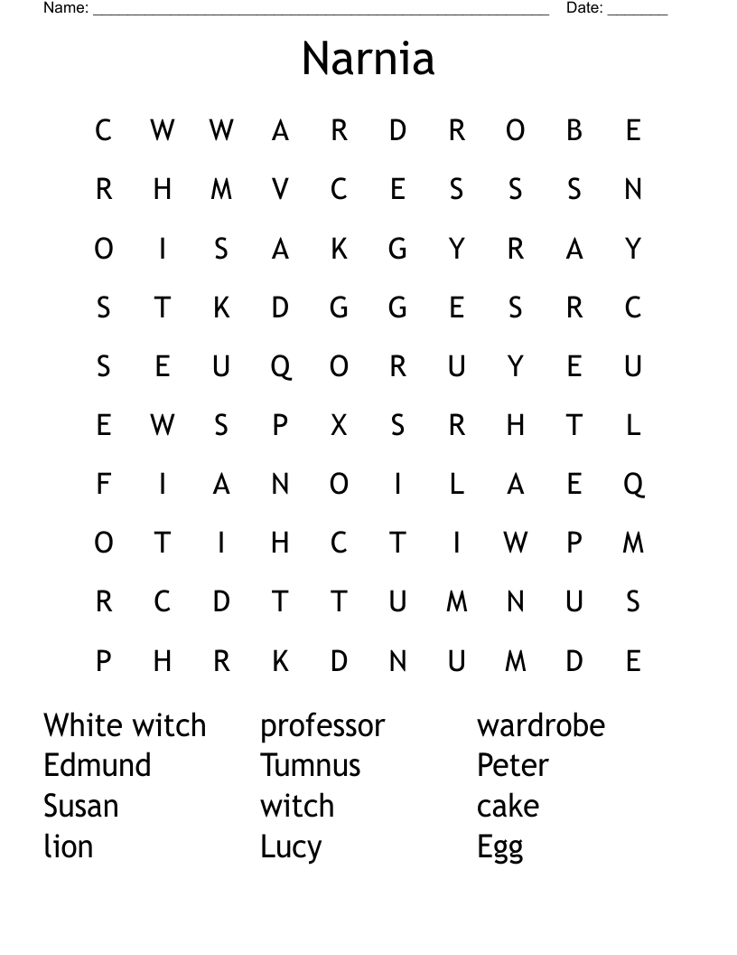 Narnia Word Search