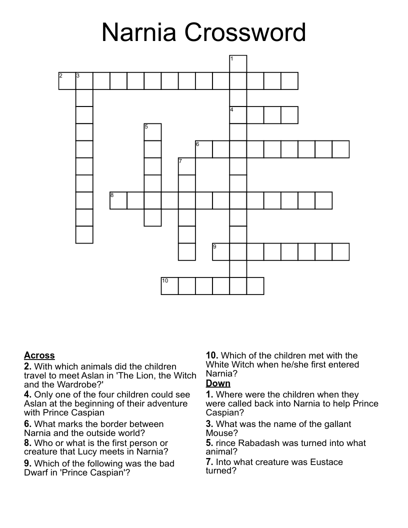 Narnia Crossword