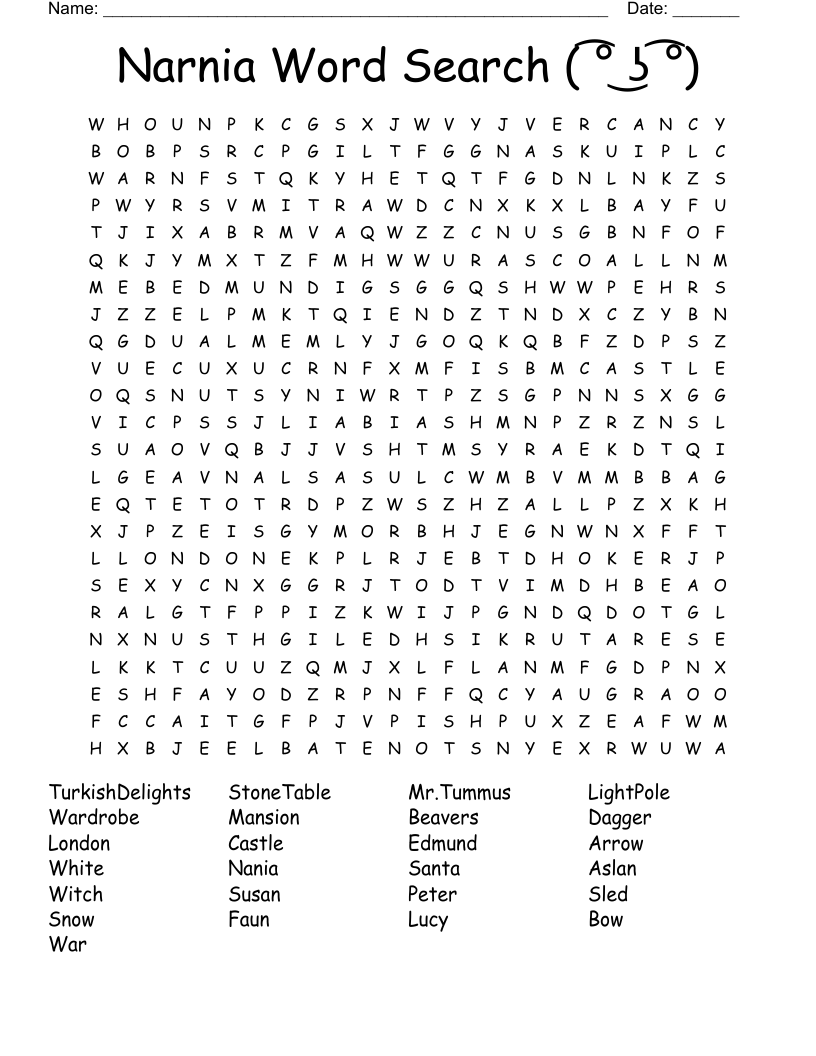 Narnia Word Search      ( ͡° ͜ʖ ͡°)
