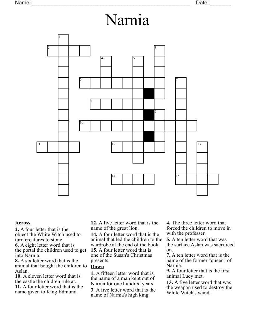 Narnia  Crossword