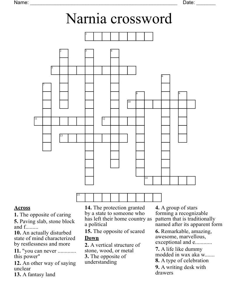 Narnia crossword