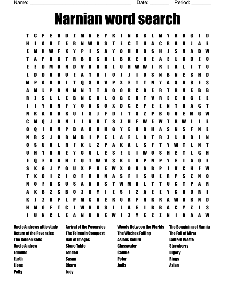 Narnian word search