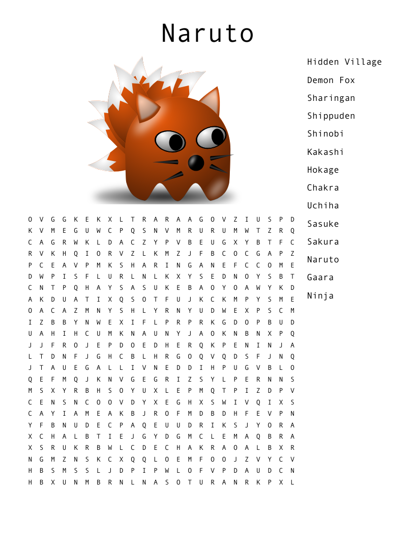 Naruto Word Search