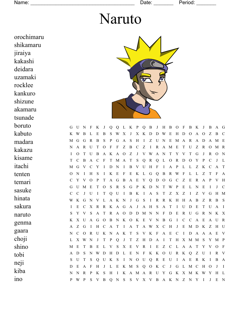 Naruto Word Search