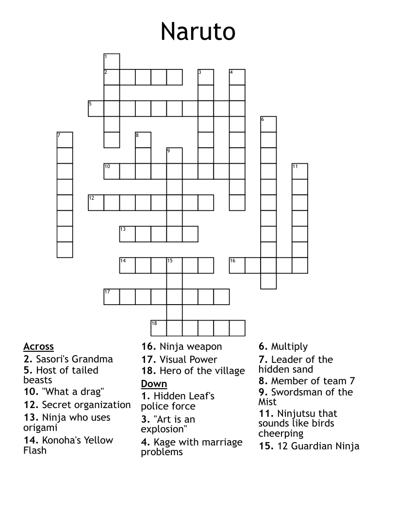 Naruto Crossword