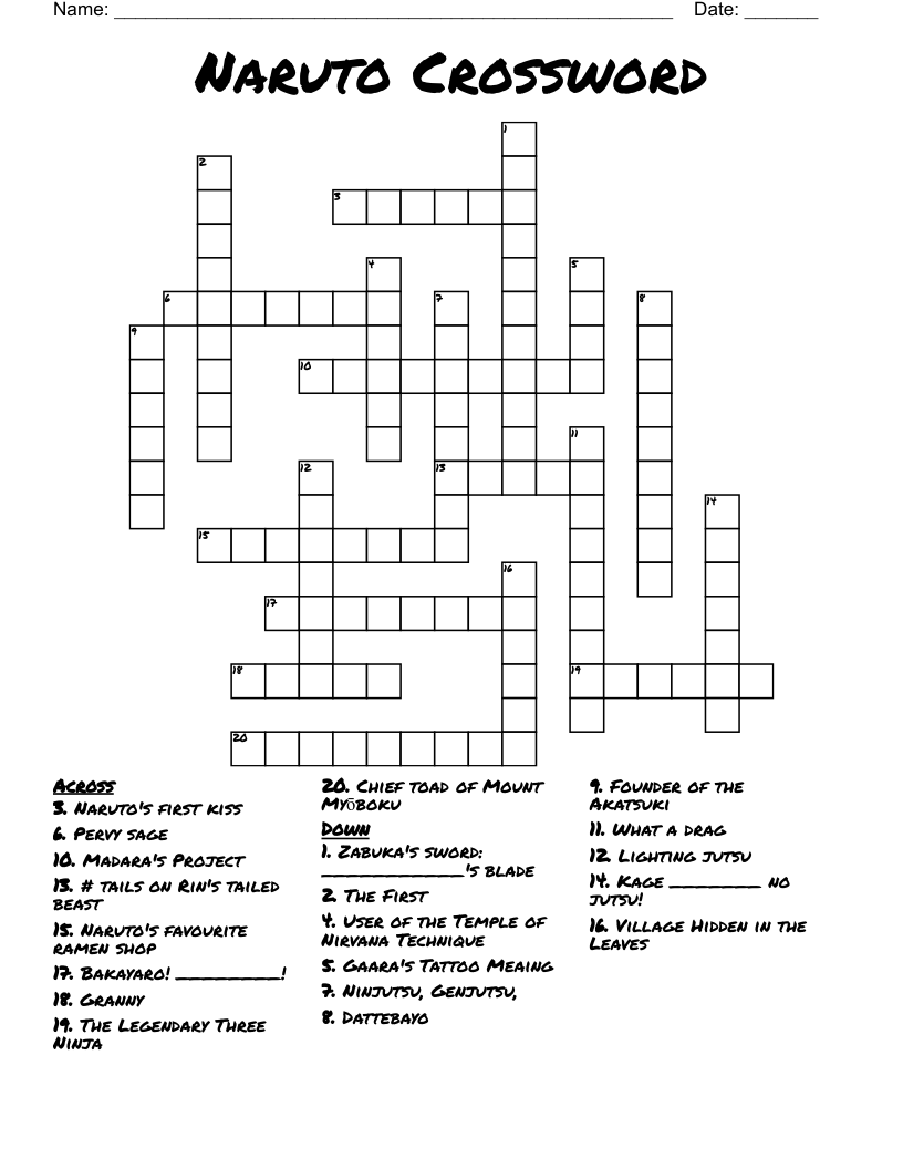 Naruto Crossword