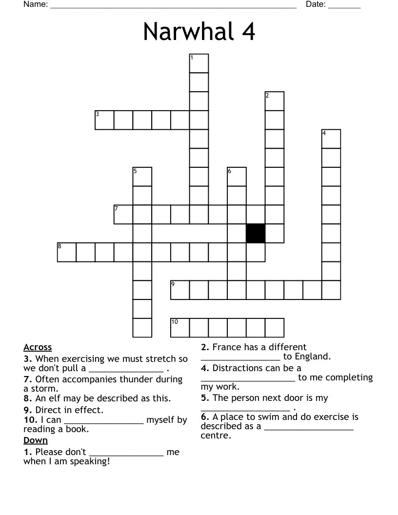Narwhal 4 Crossword