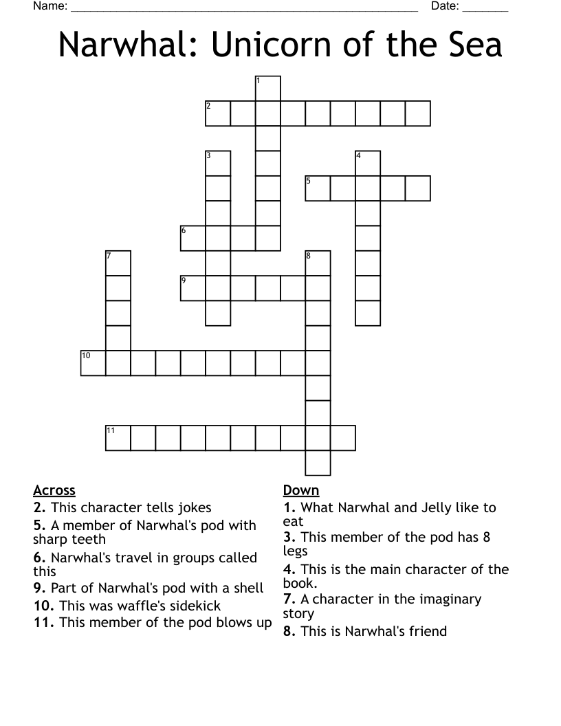 Narwhal: Unicorn of the Sea Crossword
