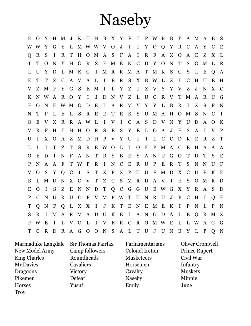 Naseby Word Search