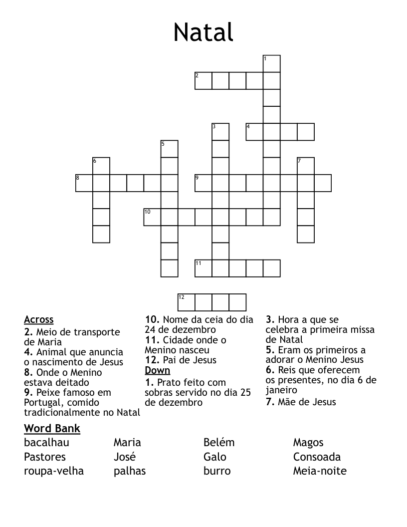 Natal Crossword