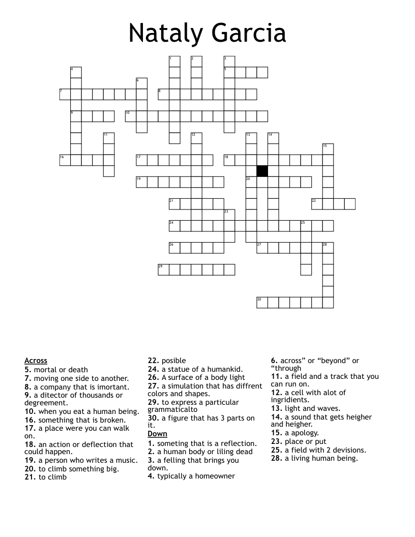 Nataly Garcia Crossword