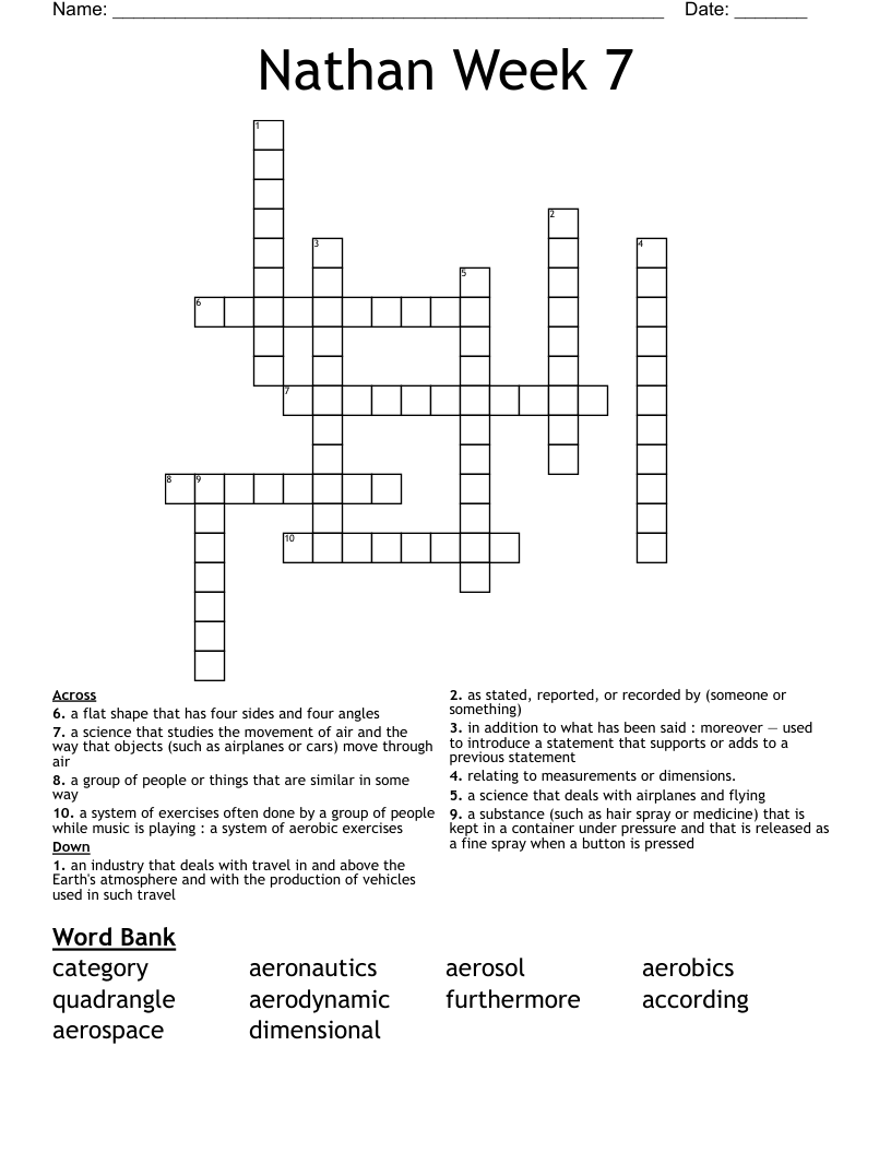 Nathan Week 7 Crossword