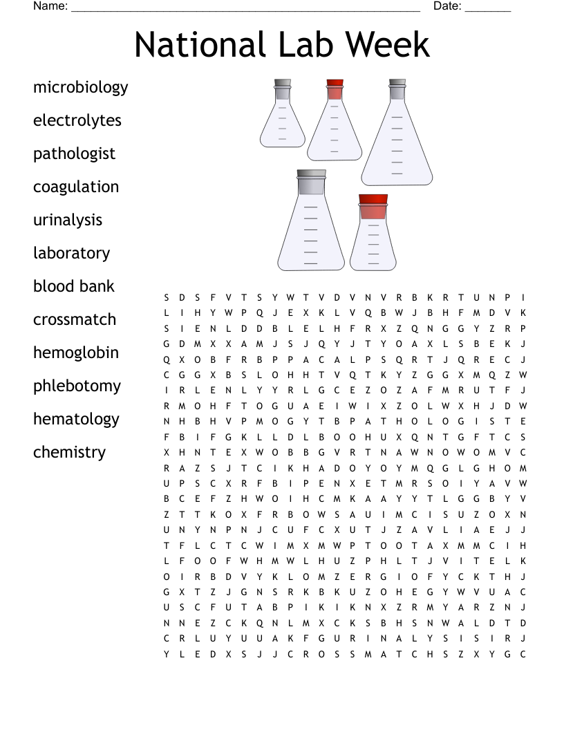 National Lab Week Word Search