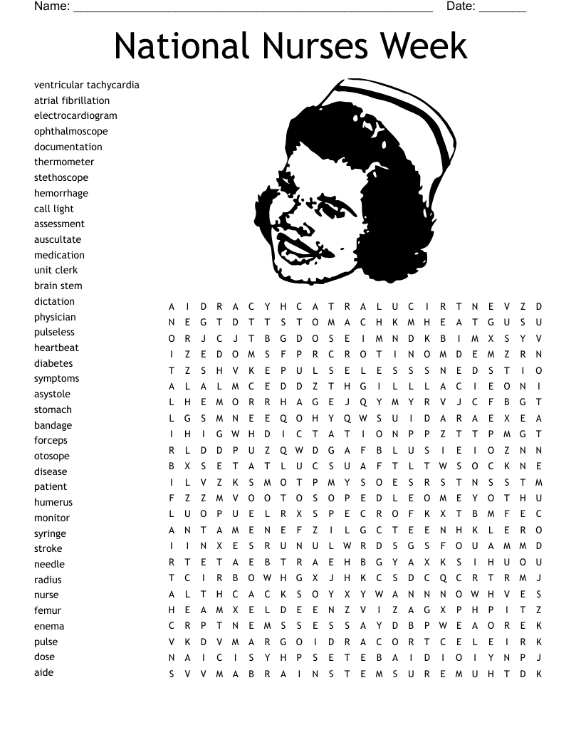 National Nurses Week Word Search