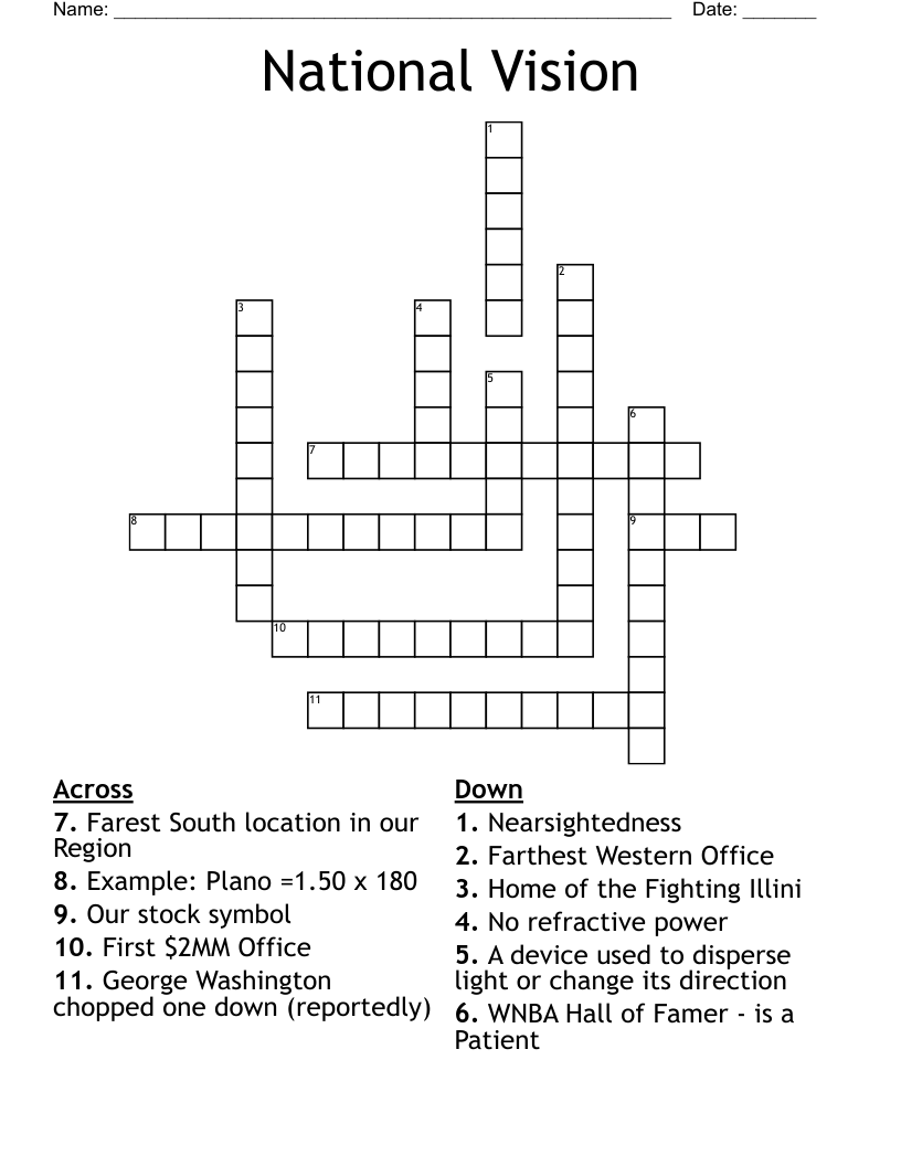 National Vision Crossword
