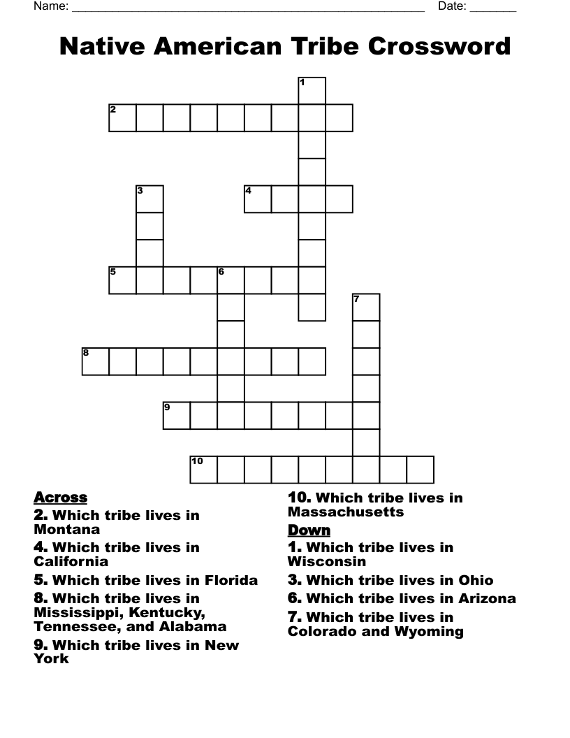 Native American Tribe Crossword