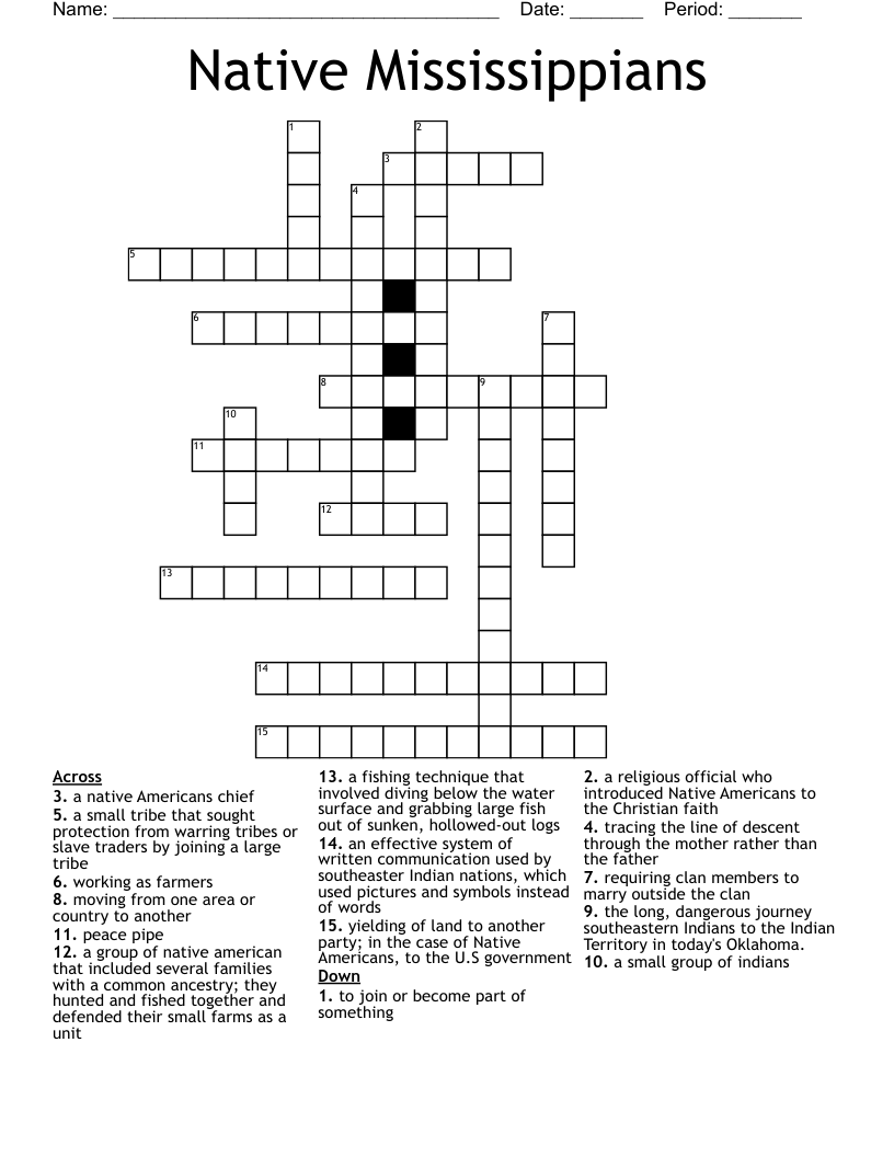 Native Mississippians  Crossword