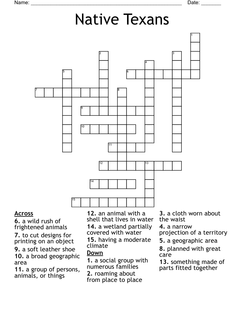 Native Texans Crossword