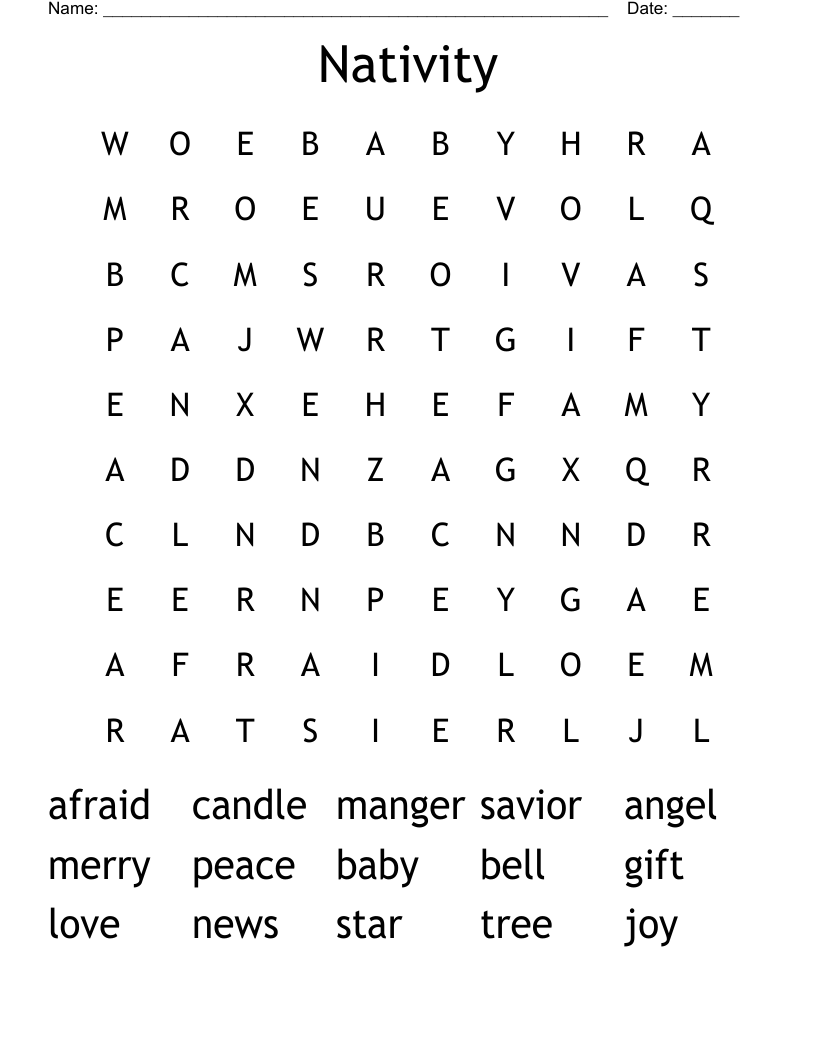 Nativity Word Search