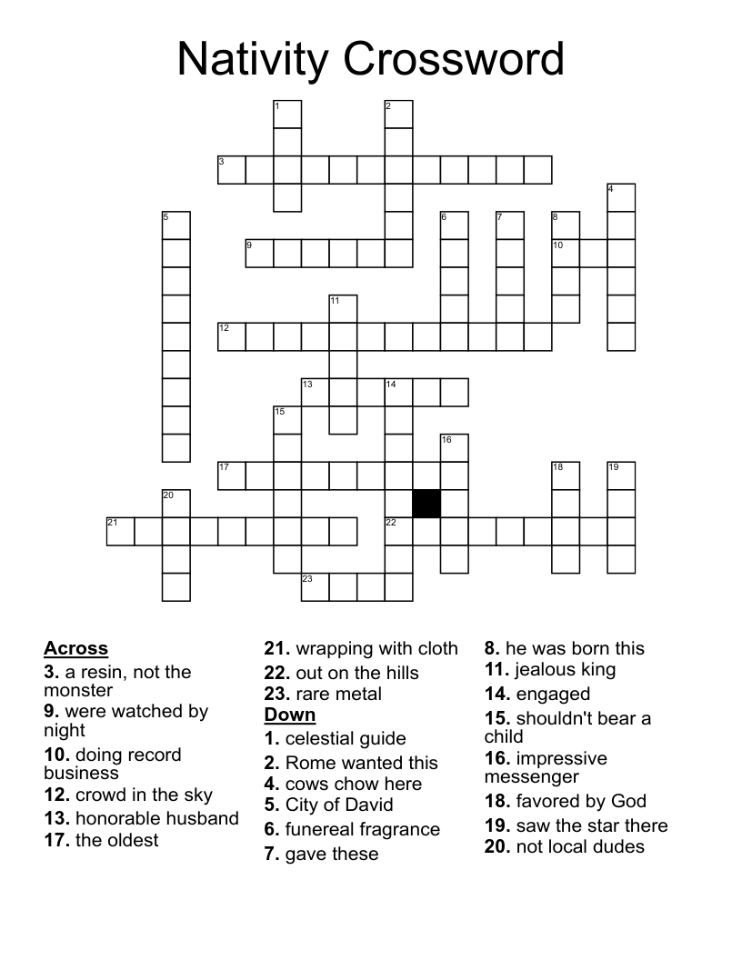 Nativity Crossword
