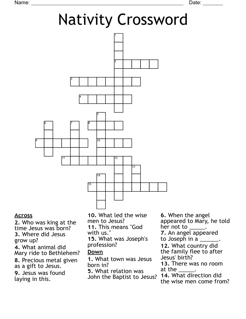 Nativity Crossword