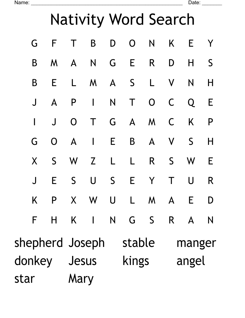 Nativity Word Search