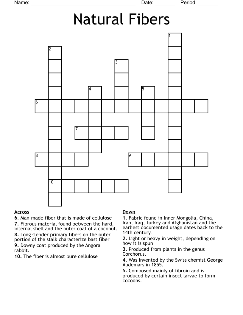 Natural Fibers Crossword