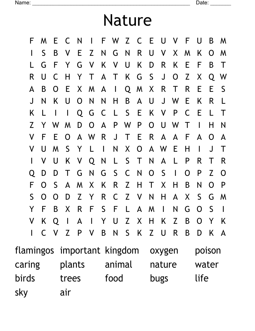 Nature Word Search
