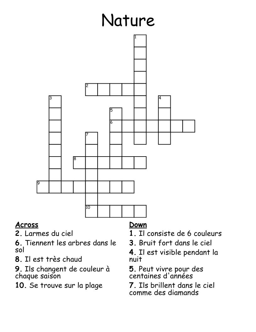 Nature Crossword