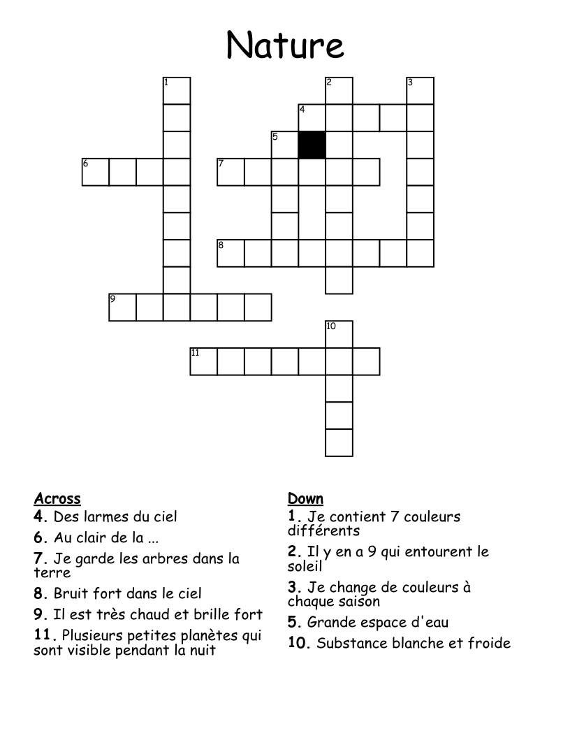 Nature Crossword