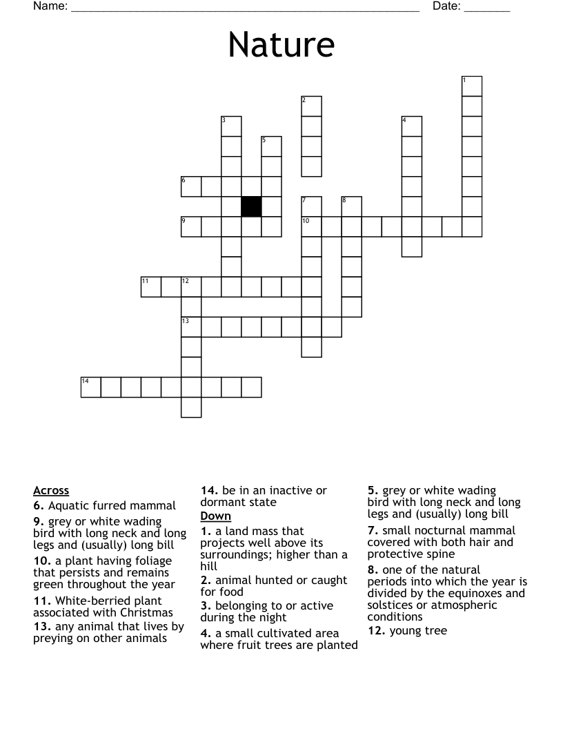 Nature Crossword