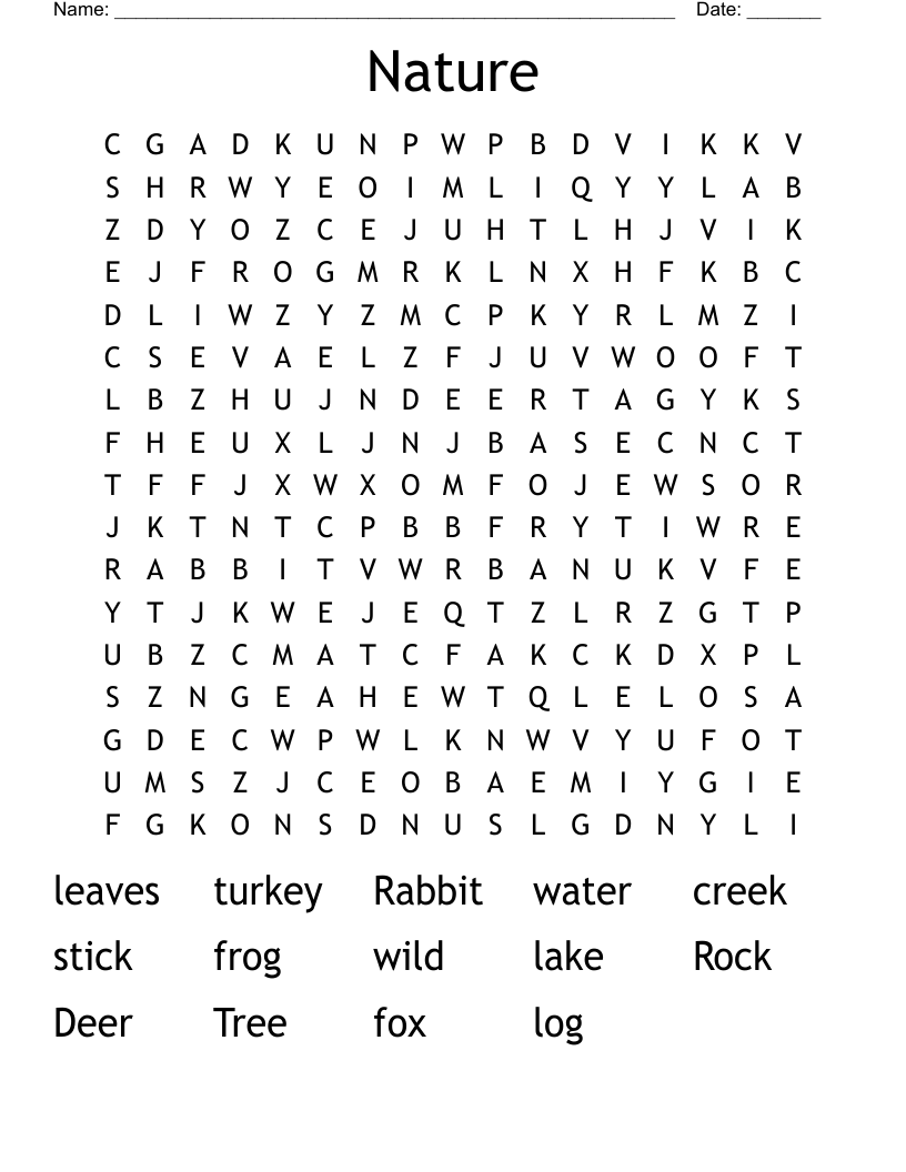 Nature Word Search