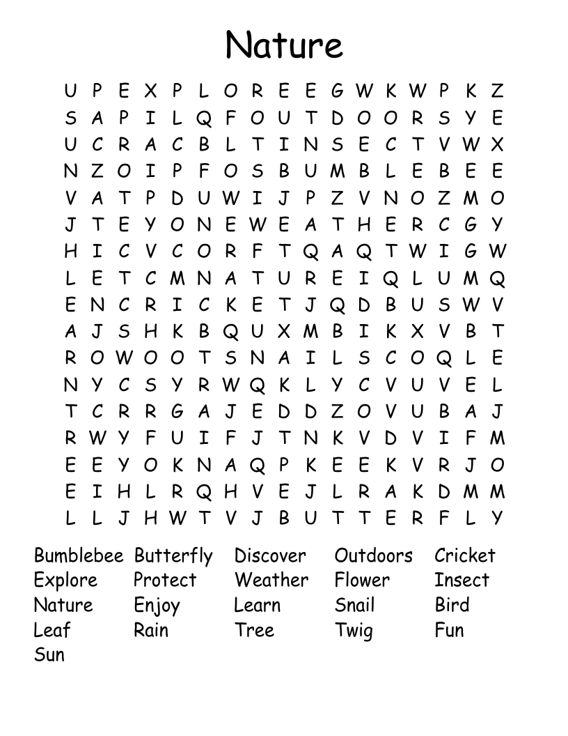Nature Word Search