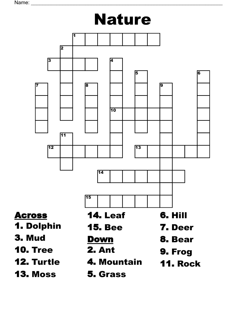 Nature Crossword