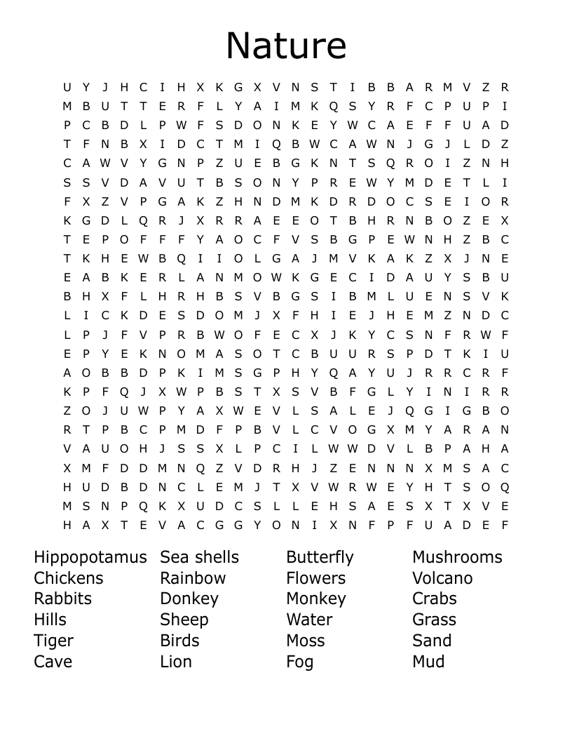 Nature Word Search