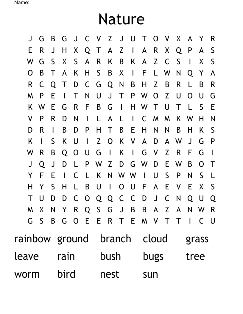 Nature Word Search