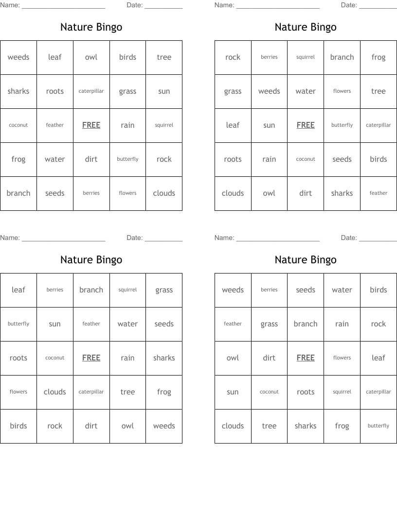 Nature Bingo