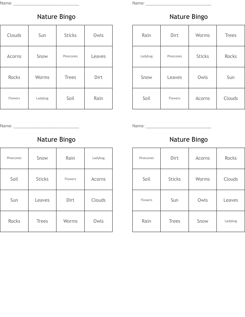 Nature Bingo