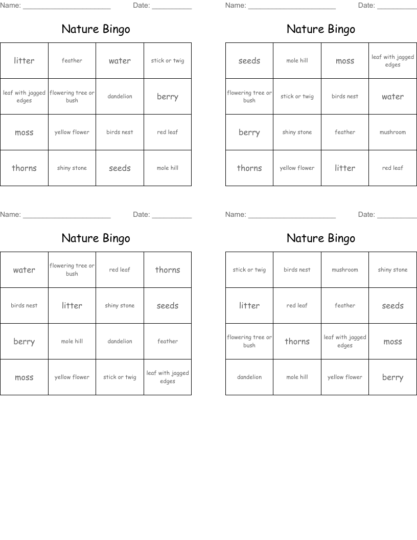 Nature Bingo