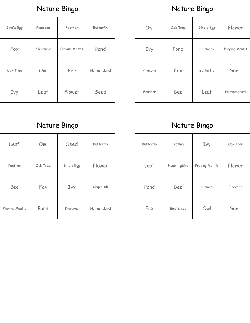 Nature Bingo