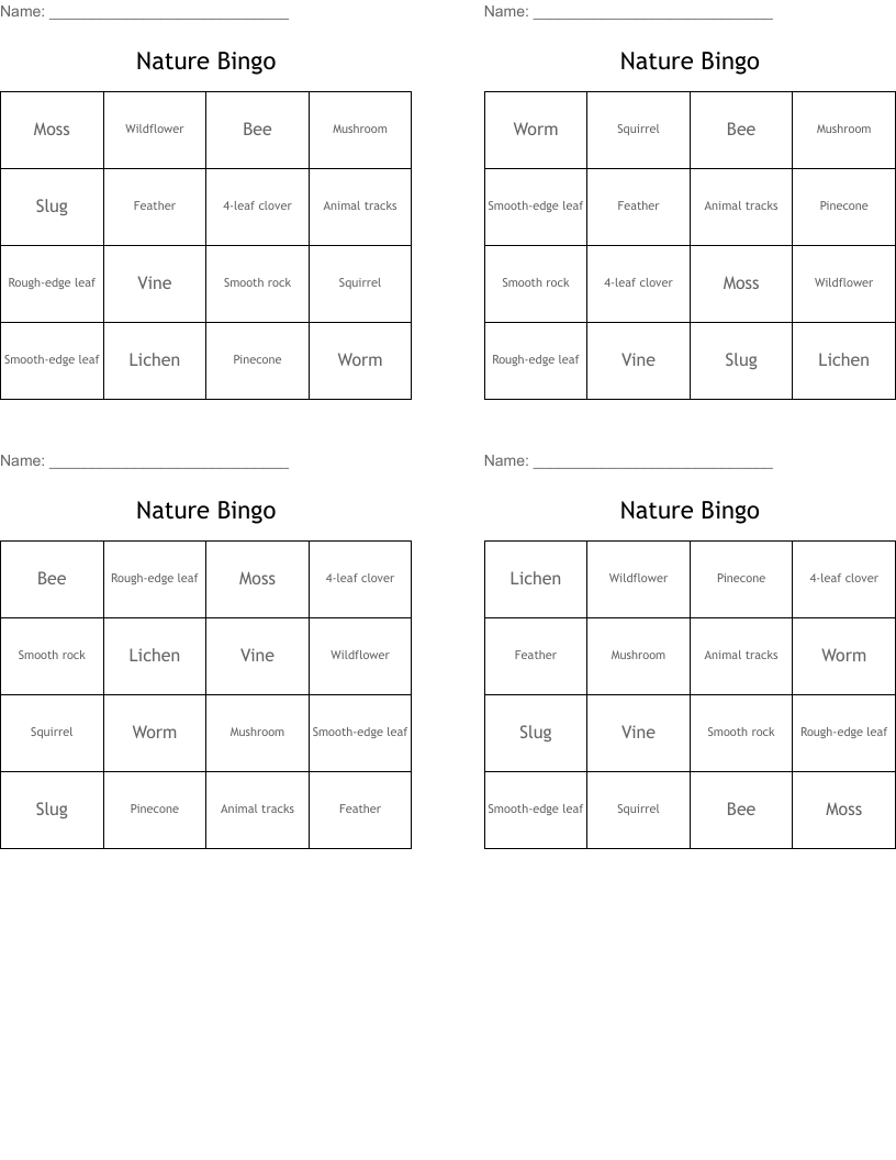 Nature Bingo