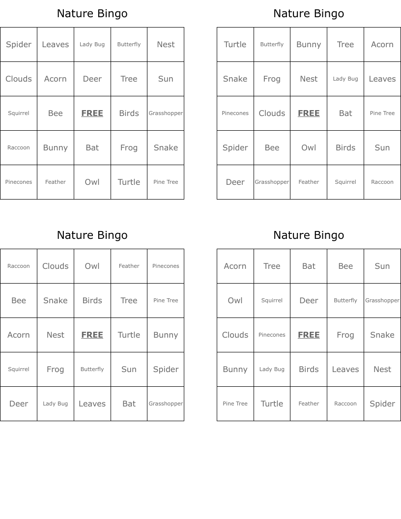 Nature Bingo
