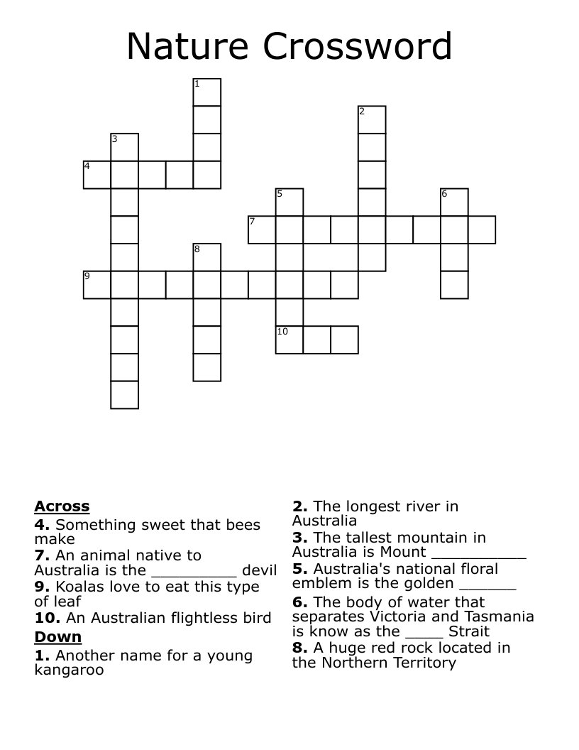 Nature Crossword