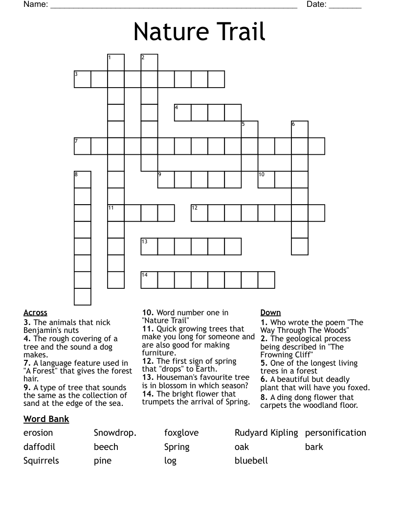 Nature Trail  Crossword