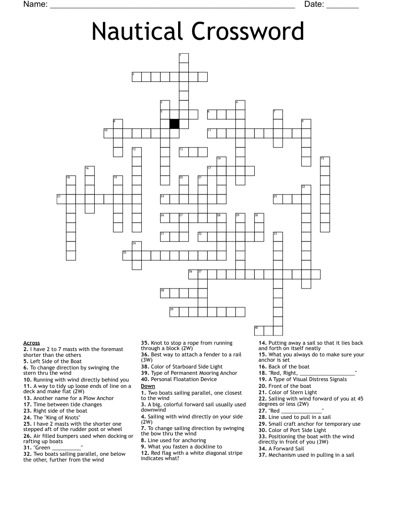 Nautical Crossword 