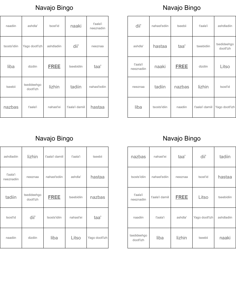 Navajo Bingo